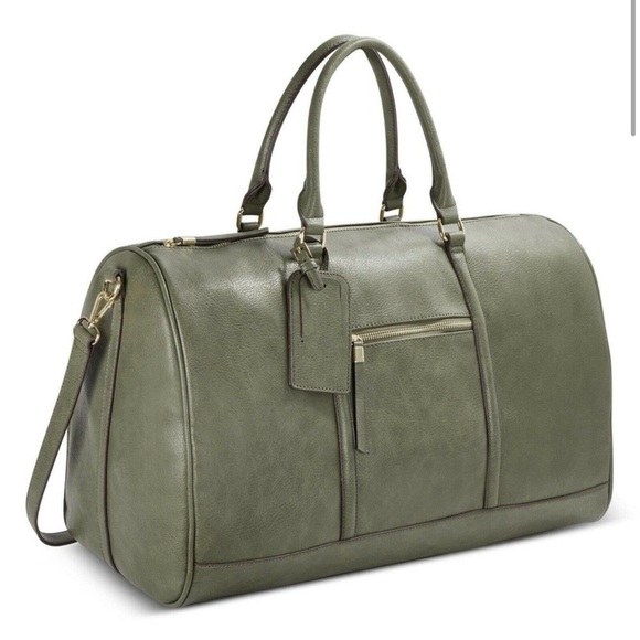 Sole Society Faux Leather Devon Weekender in Olive - Picture 1 of 5